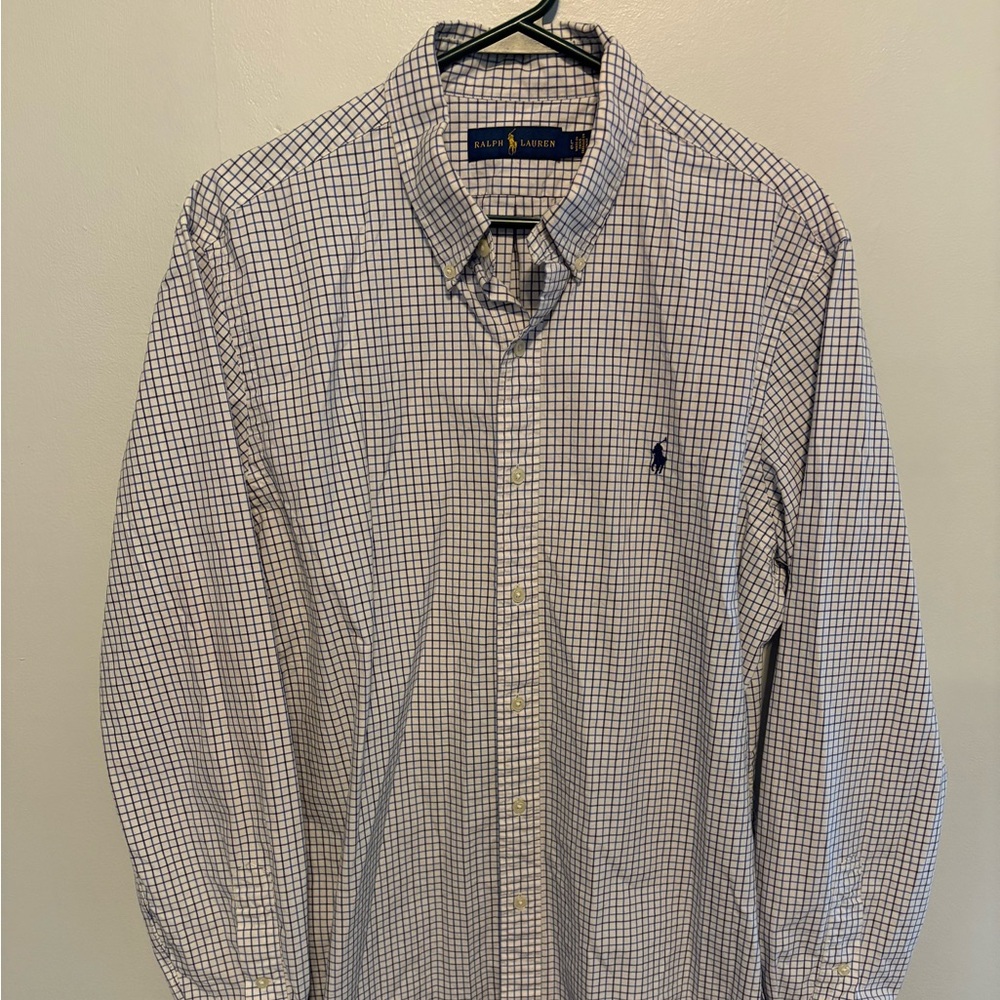 Ralph Lauren Blue and White Checkered Shirt